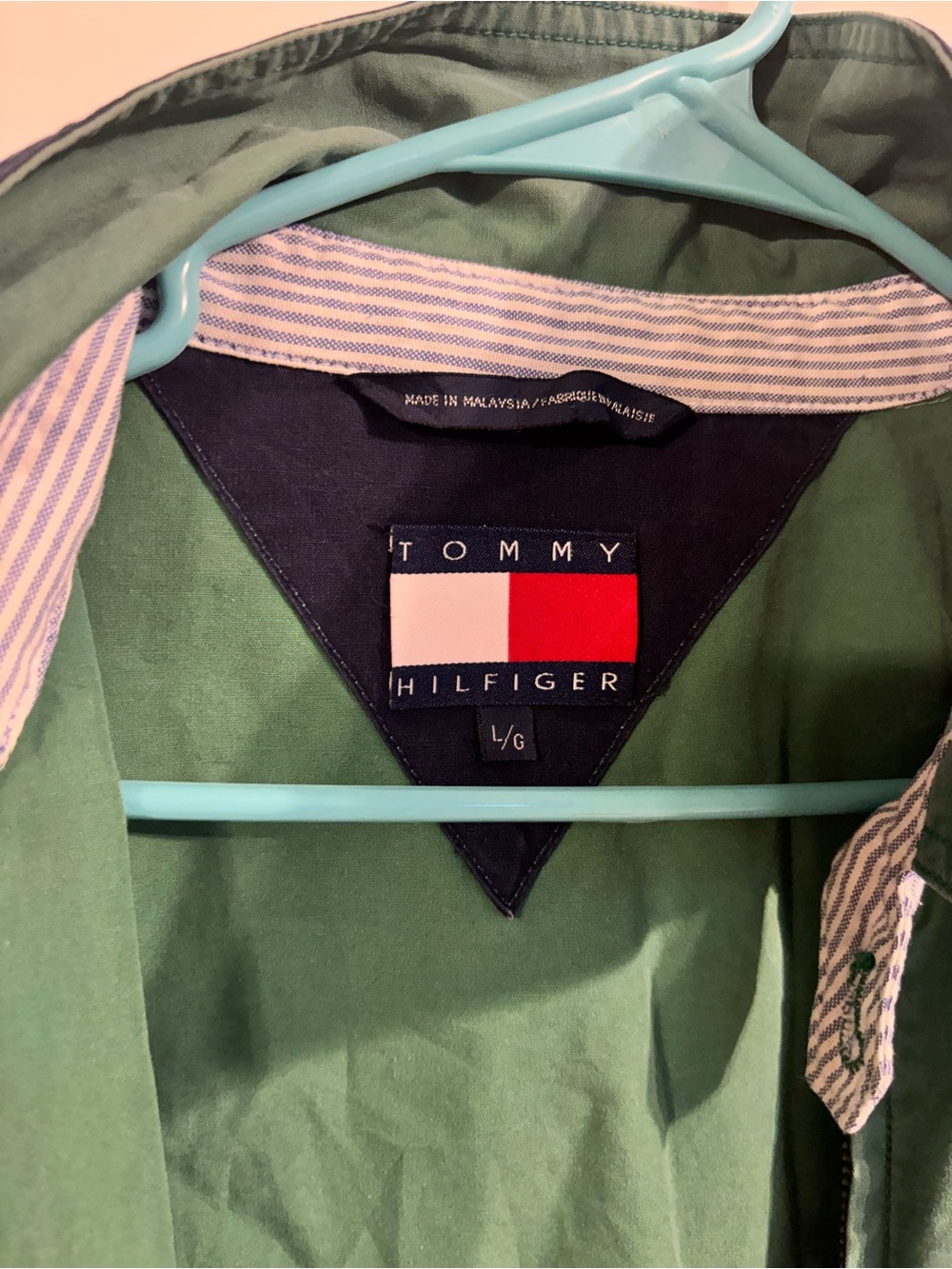 Vintage Tommy Hilfiger Dark Green Zip Front Harrington Jacket - Picture 4 of 5